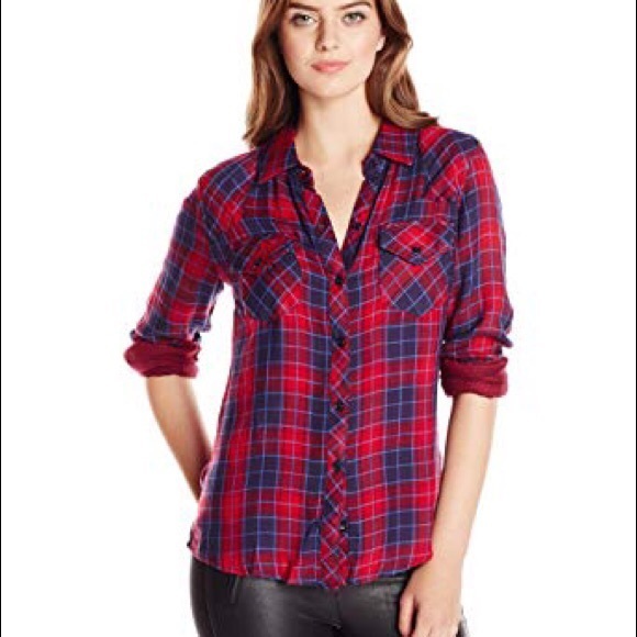 Rails Plaid 100% Rayon shirt - Picture 1 of 7